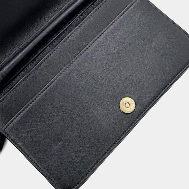 Pre Owned Chanel Chain Wallet Boy Matelasse Coco Mark Black