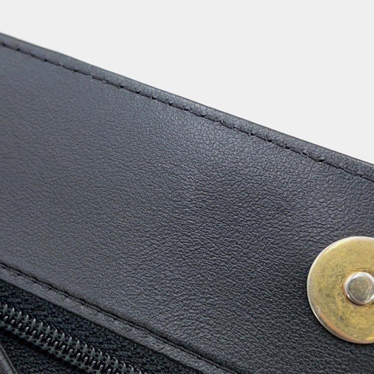 Pre Owned Chanel Chain Wallet Boy Matelasse Coco Mark Black