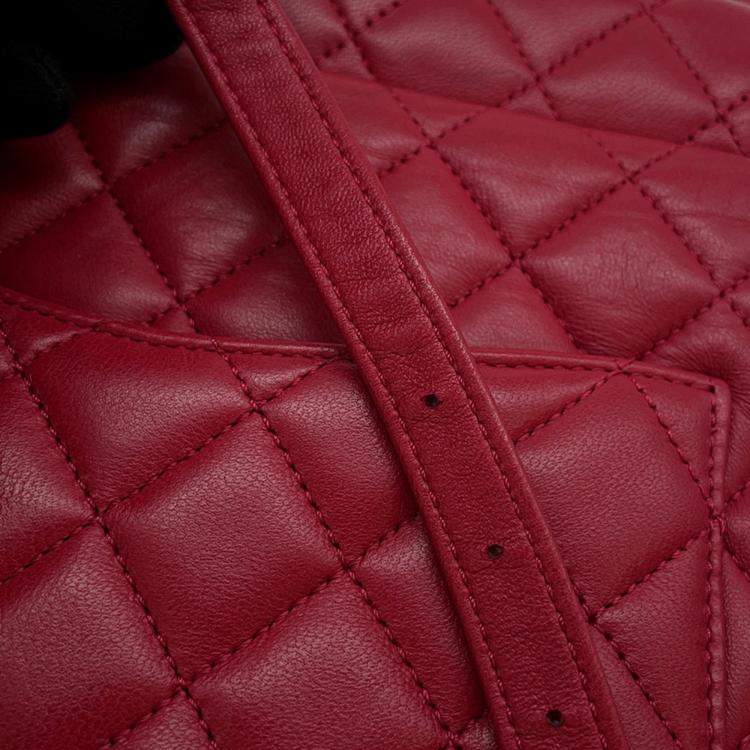 Pre Owned Chanel Backpack Matelasse Coco Mark Chain Lambskin