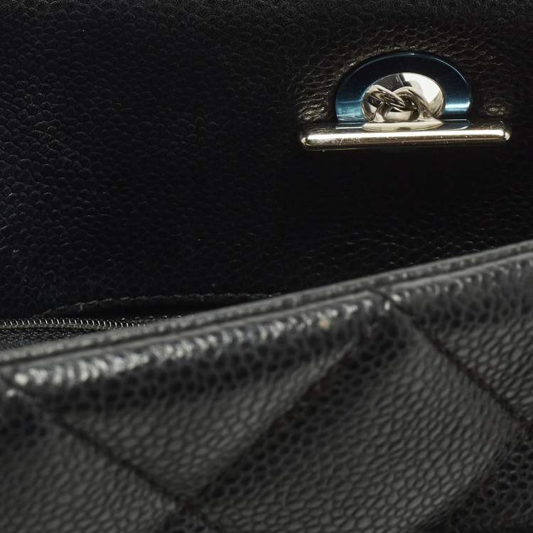 Pre Owned Chanel CC Timeless Black Caviar Quilted Leather Shopper Tote