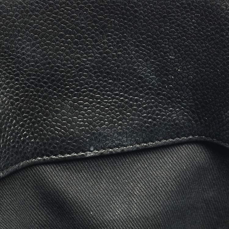 Pre Owned Chanel CC Timeless Black Caviar Quilted Leather Shopper Tote