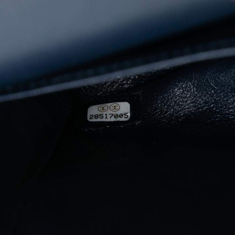 Pre Owned Chanel Blue Medium Classic Caviar Double Flap