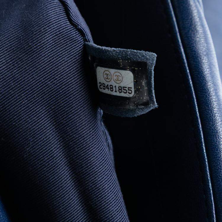 Pre Owned Chanel Blue Medium Lambskin 19 Flap