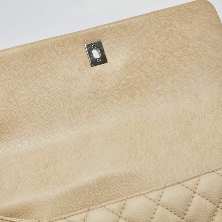 Pre Owned حقيبة شانيل كوكو جلد نقشة السحلية وجلد كافيار أحمر/ رصاصي متوسطة بيد علوية