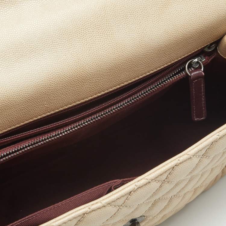 Pre Owned حقيبة شانيل كوكو جلد نقشة السحلية وجلد كافيار أحمر/ رصاصي متوسطة بيد علوية