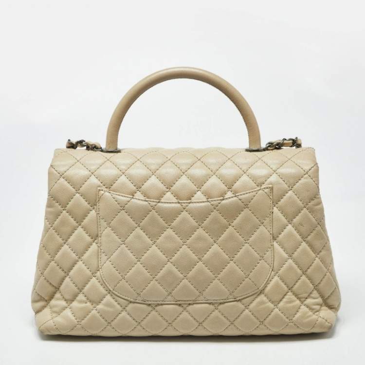 Pre Owned حقيبة شانيل كوكو جلد نقشة السحلية وجلد كافيار أحمر/ رصاصي متوسطة بيد علوية