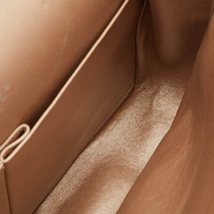 Pre Owned Chanel Metallic Quilted Leather Maxi Classic Double Flap Bag