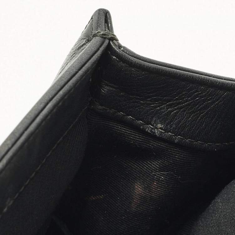 Pre Owned Chanel Boy Medium Black Chevron Leather Flap Bag