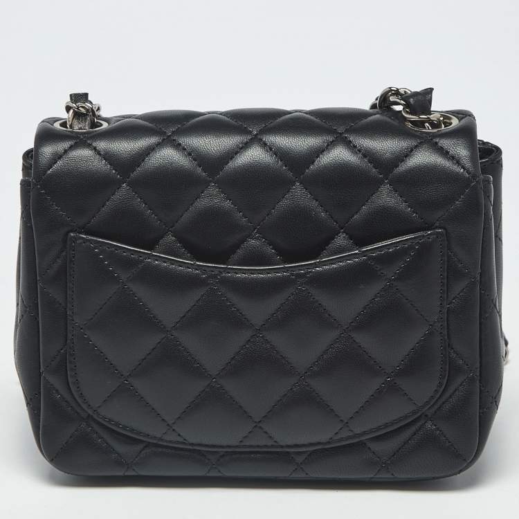 Pre Owned Chanel CC Mini Black Quilted Leather Square Flap Bag