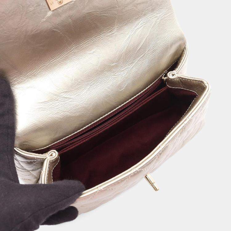 Pre Owned Chanel Coco Handle Metallic Silver Leather Top Handle Bag