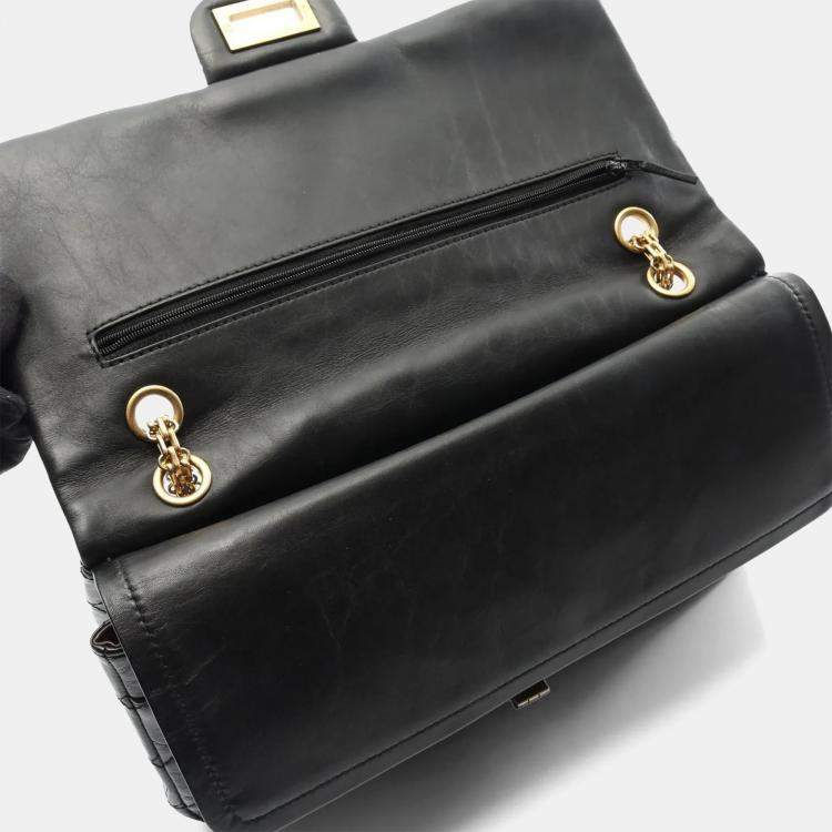 مملوكة مسبقًا Chanel Reissue 2.55 Black Calf Leather Shoulder Bag