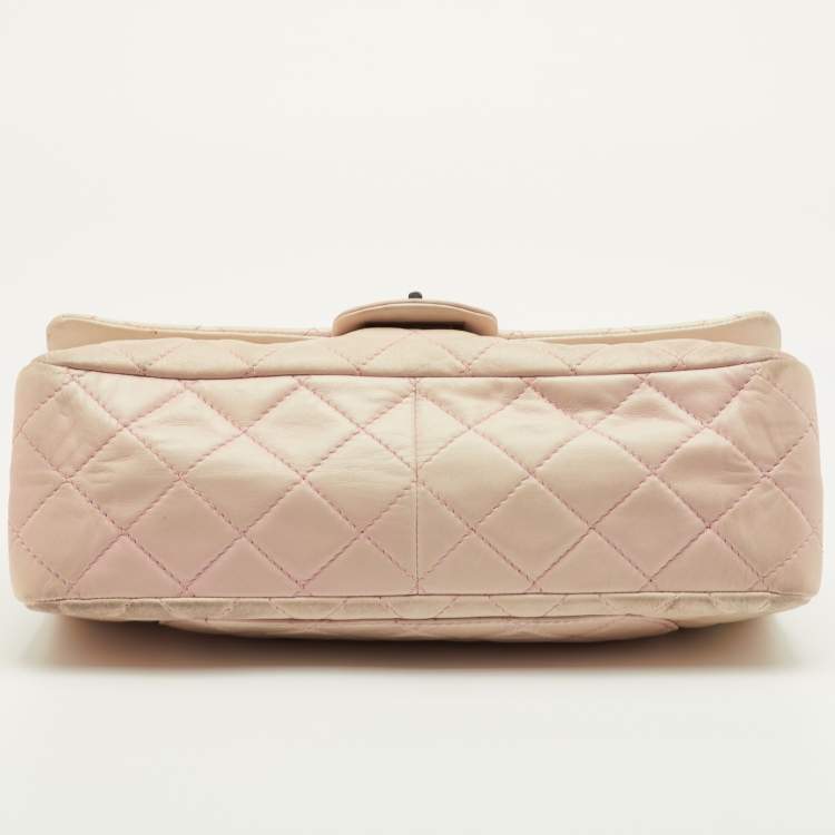 Pre Owned Chanel 2.55 Reissue 227 Degrade Pink/Cream Quilted Leather Flap Bag