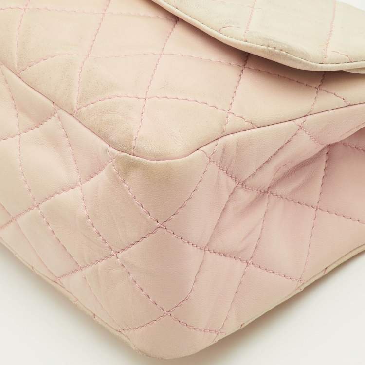 Pre Owned Chanel 2.55 Reissue 227 Degrade Pink/Cream Quilted Leather Flap Bag