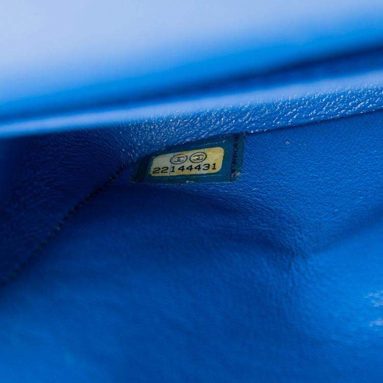 Pre Owned Chanel Blue Medium Classic Caviar Double Flap