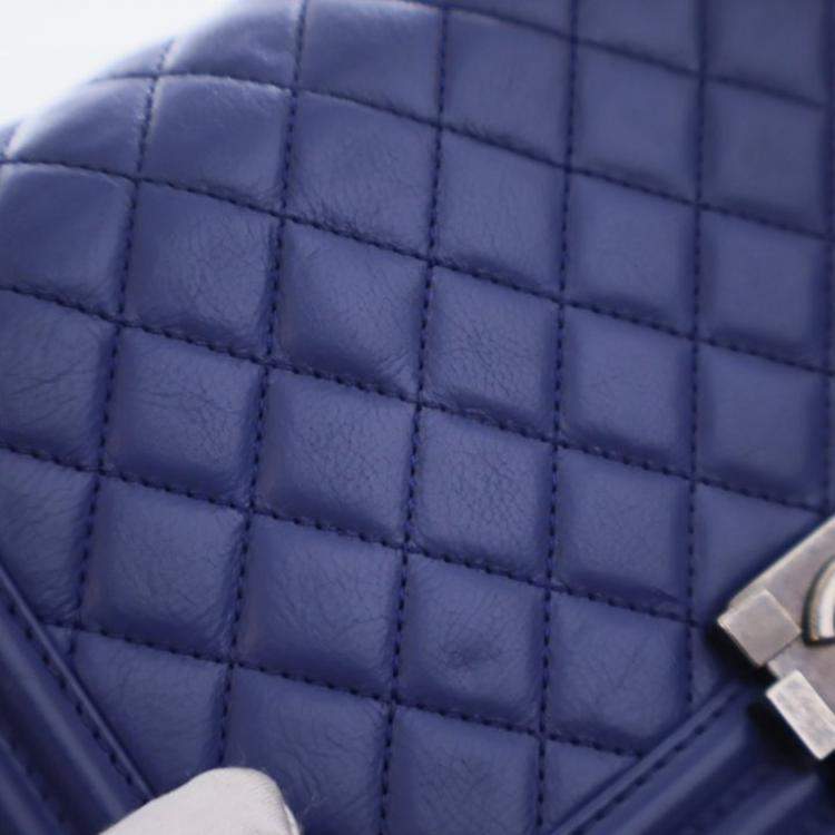 Pre Owned Chanel Medium Lambskin Boy Bag