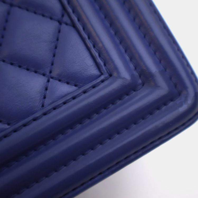 Pre Owned Chanel Medium Lambskin Boy Bag