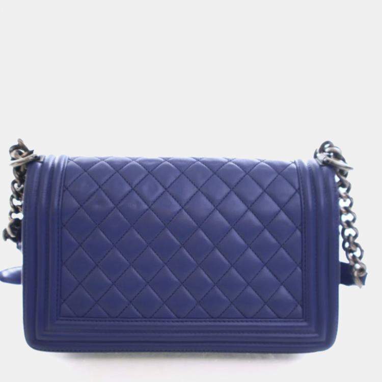 Pre Owned Chanel Medium Lambskin Boy Bag