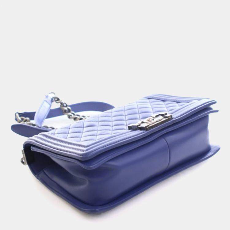 Pre Owned Chanel Medium Lambskin Boy Bag