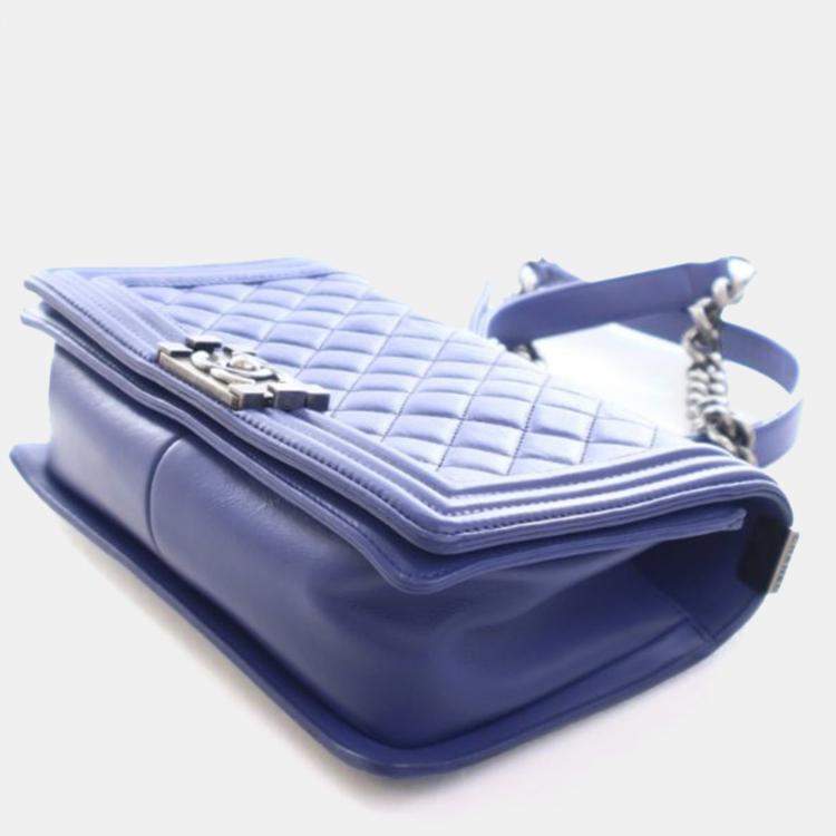 Pre Owned Chanel Medium Lambskin Boy Bag