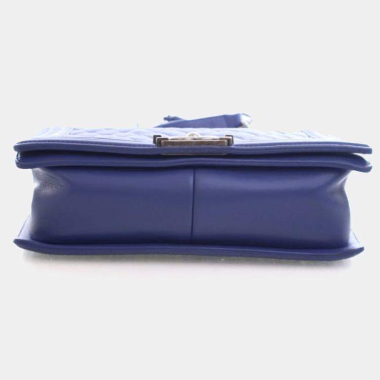 Pre Owned Chanel Medium Lambskin Boy Bag