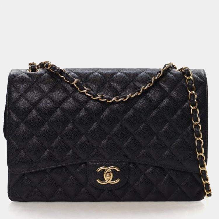Pre Owned Chanel Maxi Caviar Classic Double Flap Bag