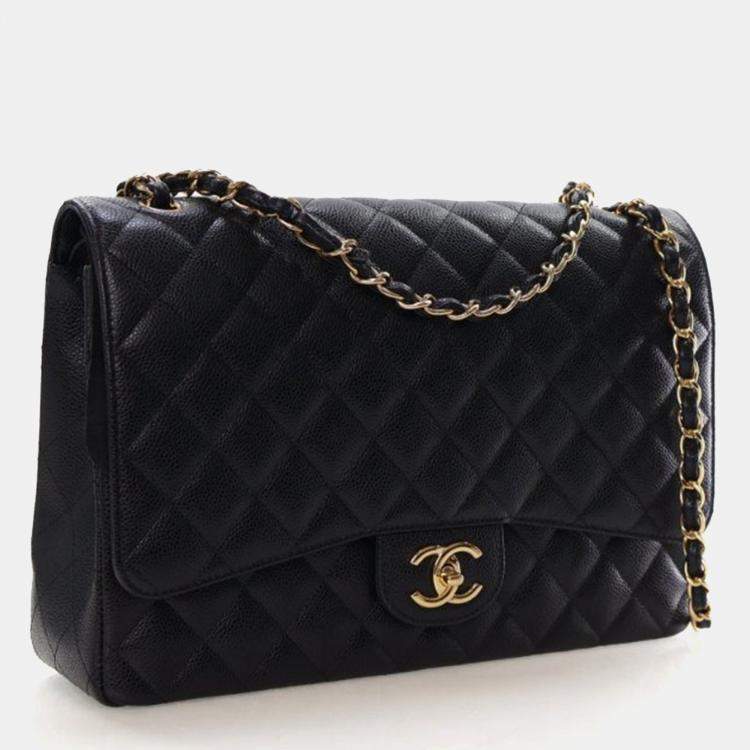 Pre Owned Chanel Maxi Caviar Classic Double Flap Bag