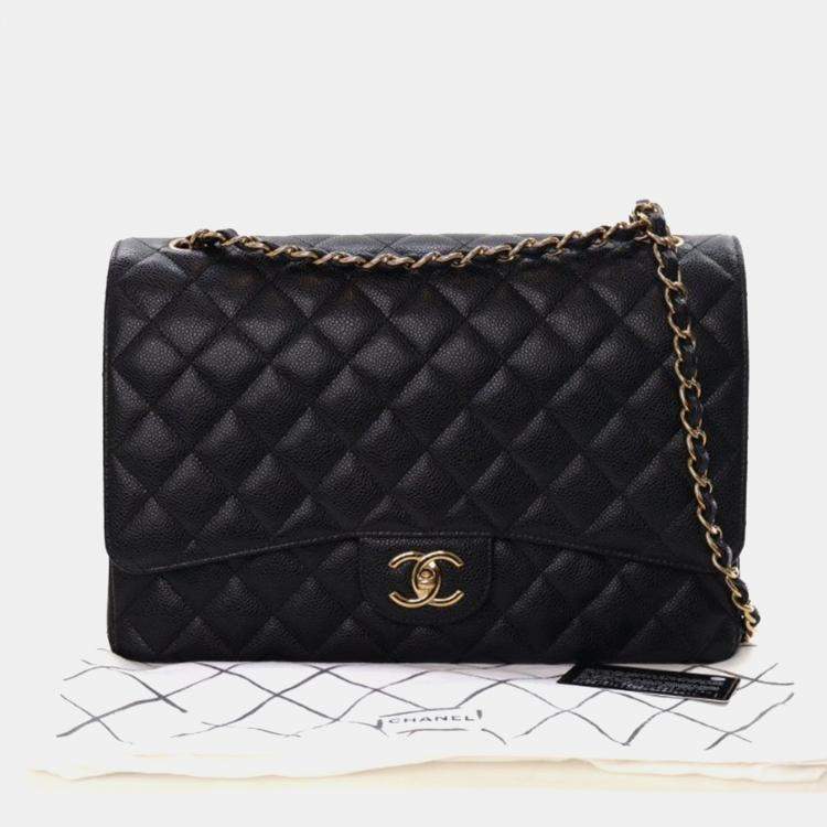 Pre Owned Chanel Maxi Caviar Classic Double Flap Bag