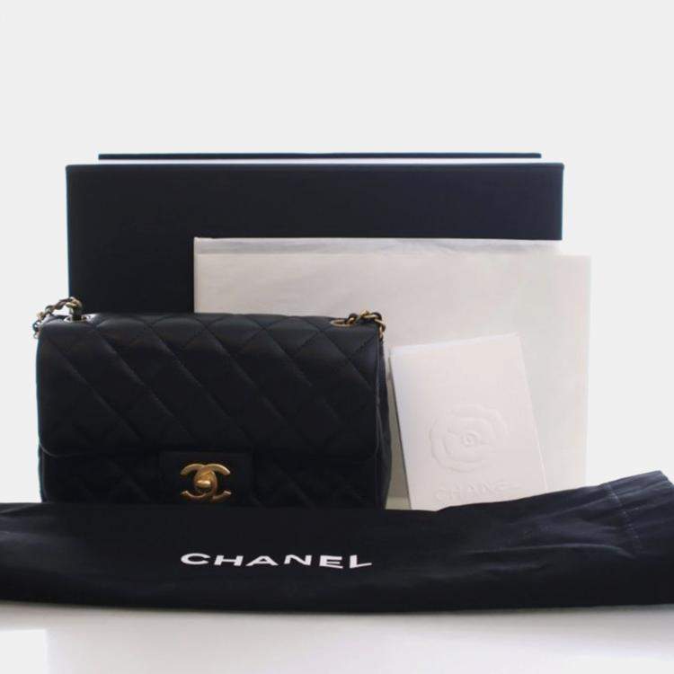 Pre Owned Chanel Mini Lambskin Rectangular Pearl Crush Flap Bag