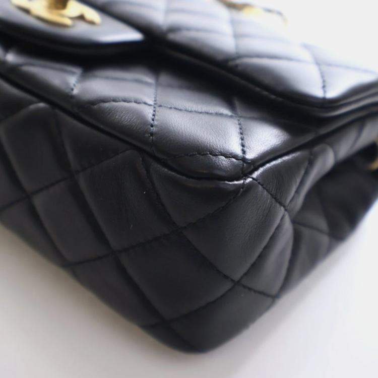 Pre Owned Chanel Mini Lambskin Rectangular Pearl Crush Flap Bag