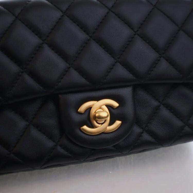 Pre Owned Chanel Mini Lambskin Rectangular Pearl Crush Flap Bag