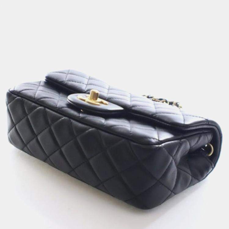 Pre Owned Chanel Mini Lambskin Rectangular Pearl Crush Flap Bag