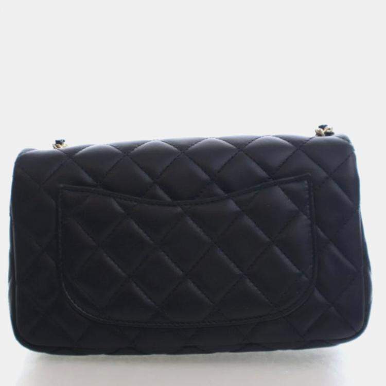 Pre Owned Chanel Mini Lambskin Rectangular Pearl Crush Flap Bag