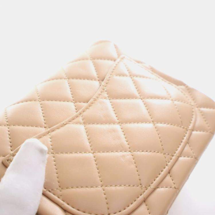 Pre Owned Chanel Mini Lambskin Square Pearl Crush Flap Bag