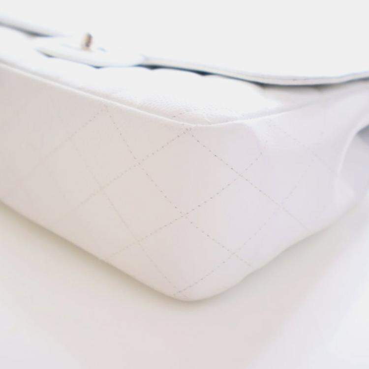 Pre Owned Chanel Jumbo Caviar Classic Single Flap Bag