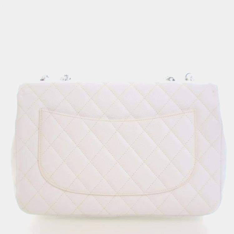 Pre Owned Chanel Jumbo Caviar Classic Single Flap Bag