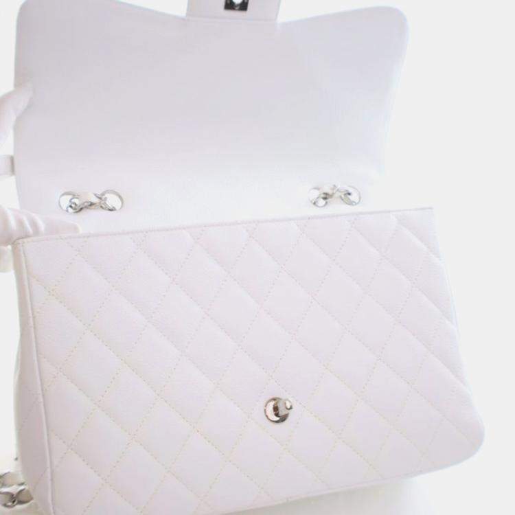 Pre Owned Chanel Jumbo Caviar Classic Single Flap Bag
