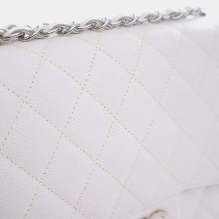 Pre Owned Chanel Jumbo Caviar Classic Single Flap Bag