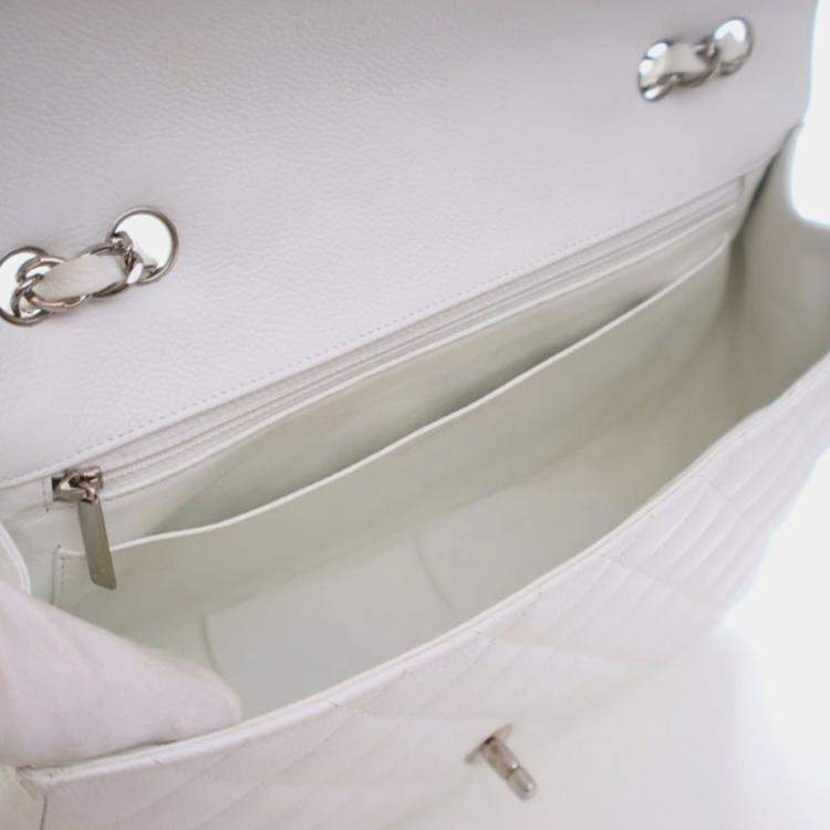 Pre Owned Chanel Jumbo Caviar Classic Single Flap Bag