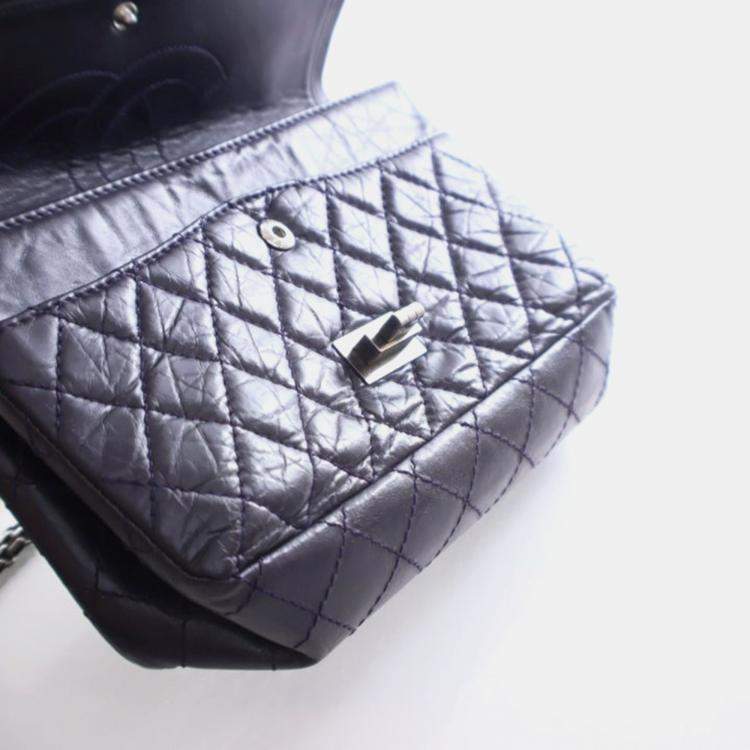 Pre Owned Chanel Crumpled Calfskin Reissue 2.55 Flap Bag 225