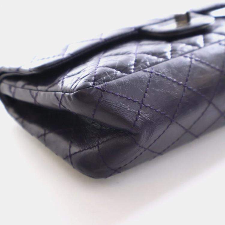 Pre Owned Chanel Crumpled Calfskin Reissue 2.55 Flap Bag 225