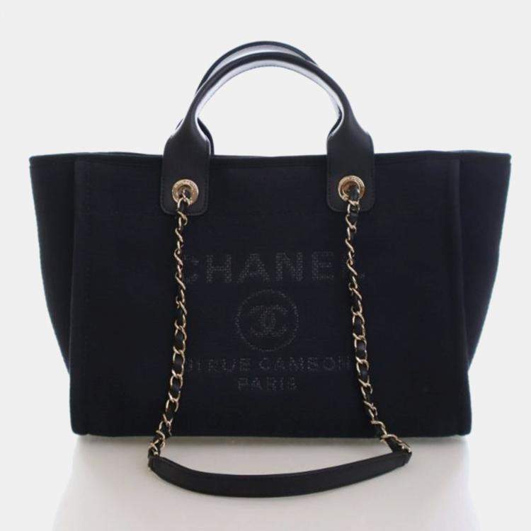 Pre Owned Chanel Small Mixed Fibers Deauville Tote