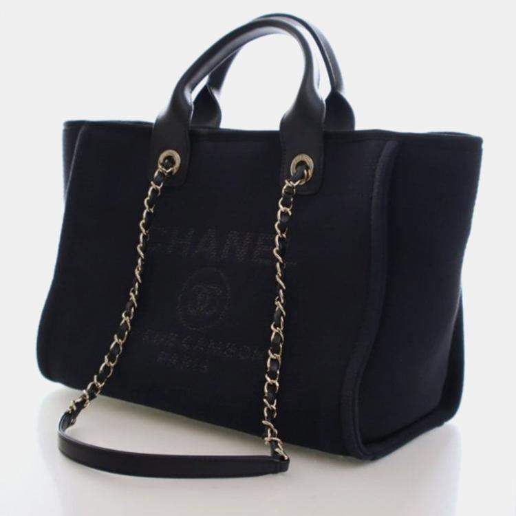 Pre Owned Chanel Small Mixed Fibers Deauville Tote