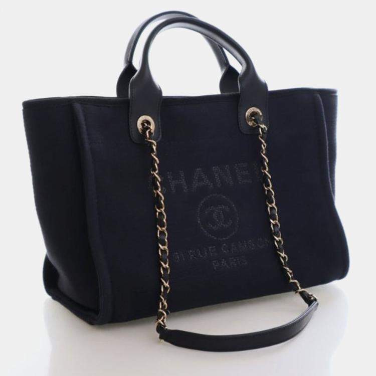 Pre Owned Chanel Small Mixed Fibers Deauville Tote