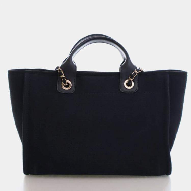 Pre Owned Chanel Small Mixed Fibers Deauville Tote