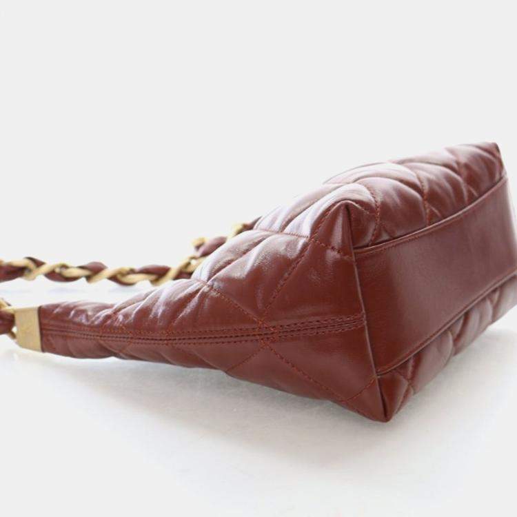 Pre Owned Chanel Small Crumpled Lambskin Funky Town Hobo Bag