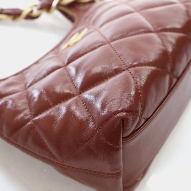 Pre Owned Chanel Small Crumpled Lambskin Funky Town Hobo Bag
