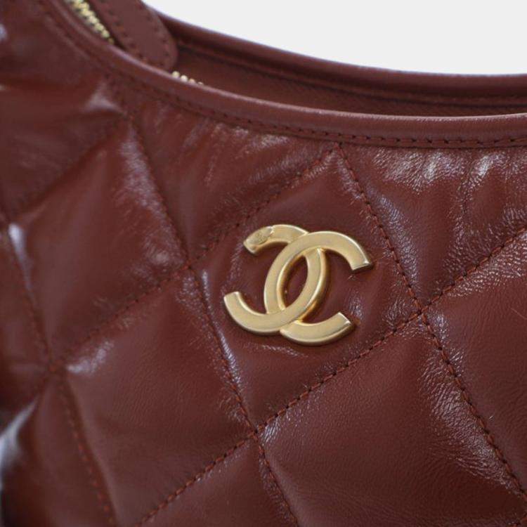 Pre Owned Chanel Small Crumpled Lambskin Funky Town Hobo Bag