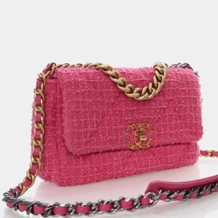 Pre Owned Chanel Small Tweed 19 Flap Bag