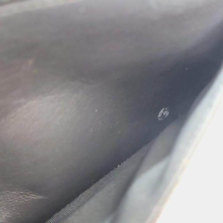 Pre Owned Chanel Striated Patent Classic Wallet On Chain (WOC)