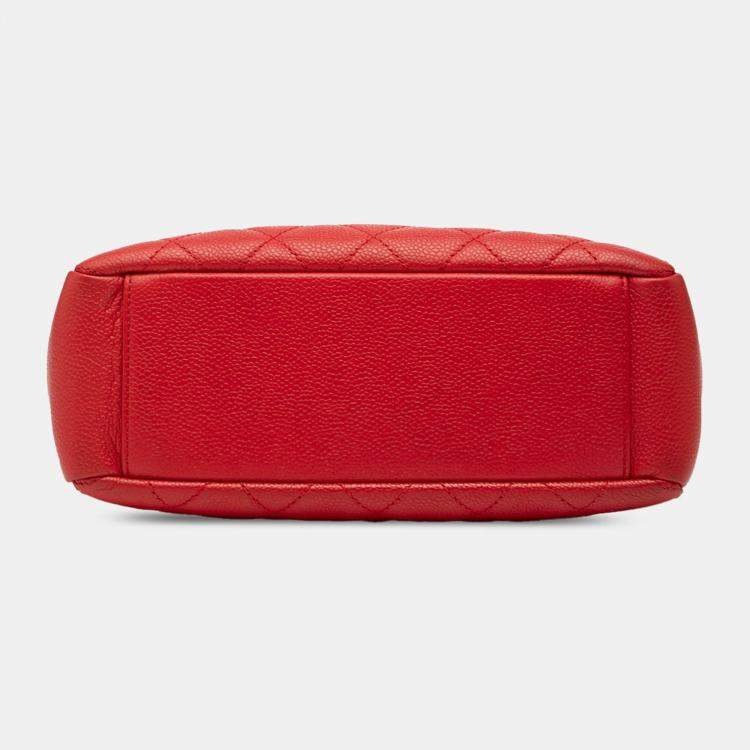 مملوكة مسبقًا Chanel Red Caviar Petite Shopping Tote
